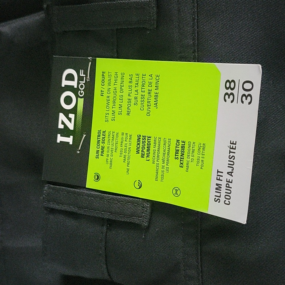 Black brand new with tags golf pants. Size w 38 length 30